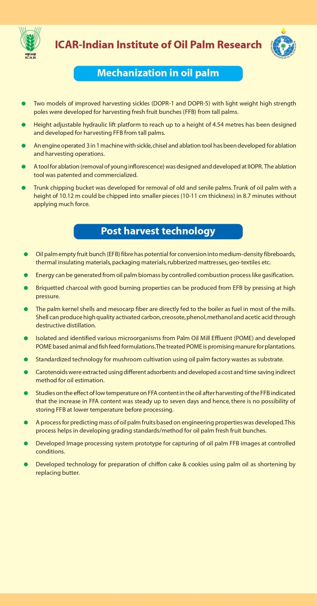 Mechanization and PHT