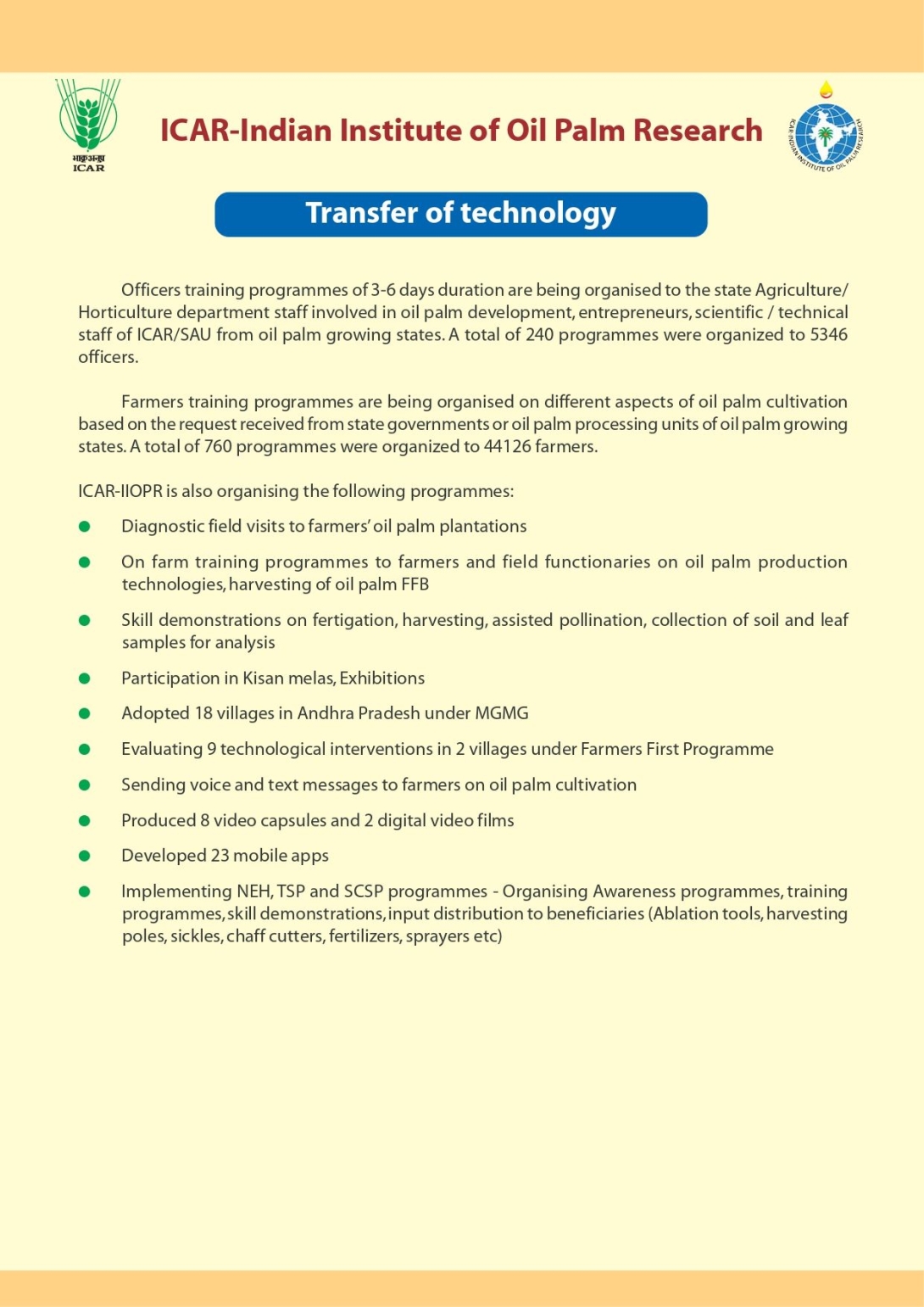 Transfer of technology